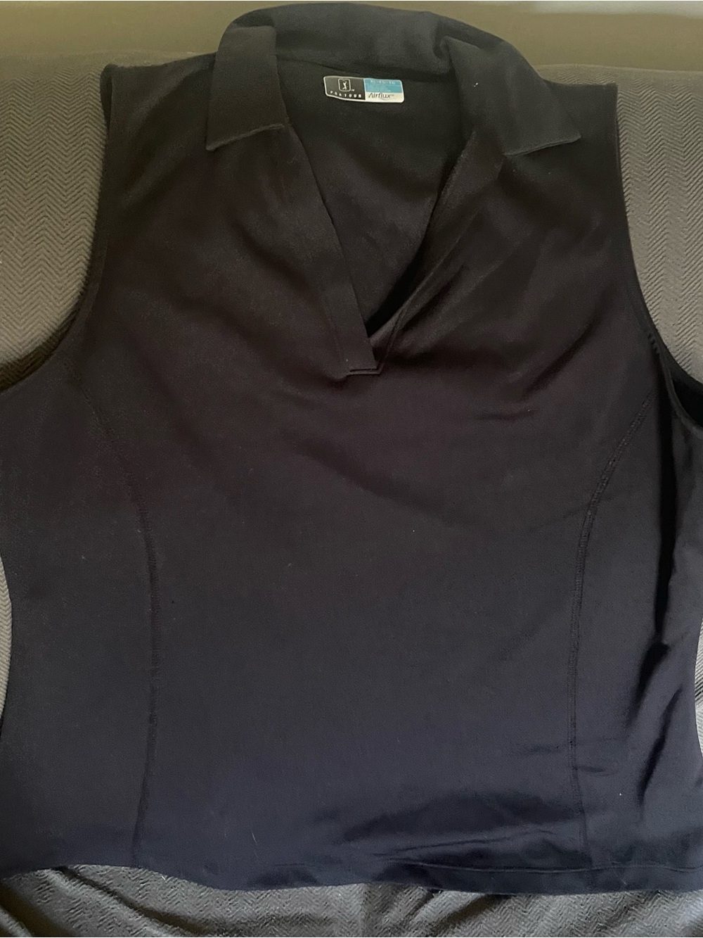 PGA Tour Black Sleeveless Collared Tank Top